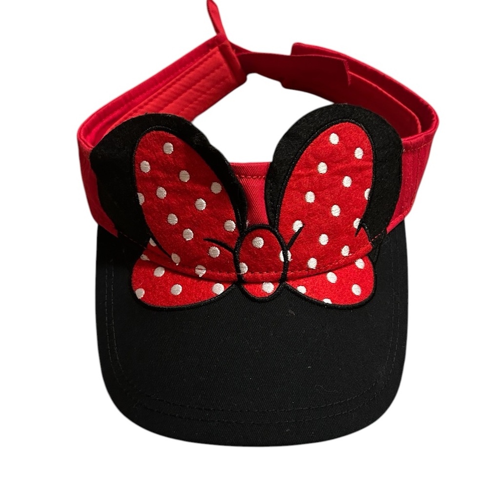 Disney parks Minnie Mouse ears visor red and black
